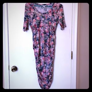 Motherhood Maternity Pink and Blue Floral Dress